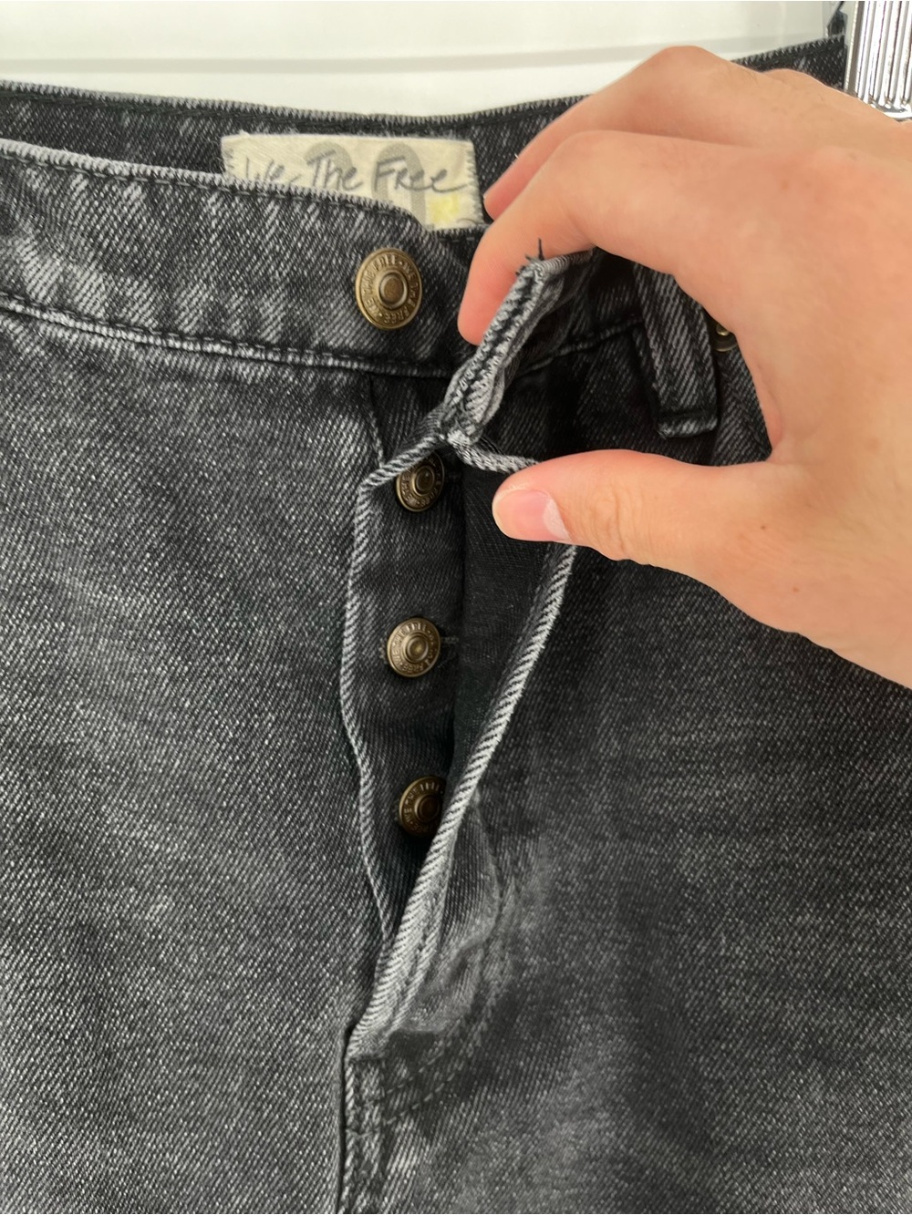 We The free Distressed Faded Black Jean Skirt Women’s Size 30 - Picture 6 of 16